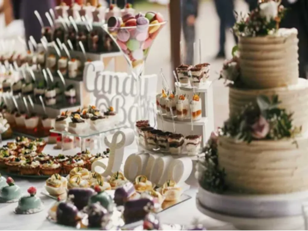 Mesa de Dulces paquetes de 50 personas, deleita la vista y los sabores a tus Invitados.