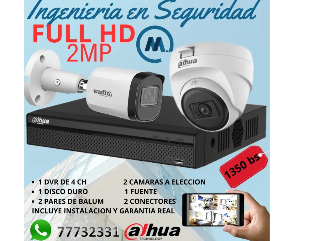 KITS DE 2 CAMARAS 2MP FULL HD