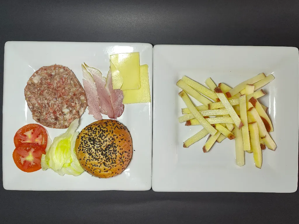 Hamburguesa simple a la parrilla