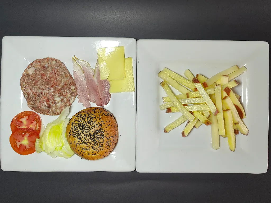 Hamburguesa Salvaje triple a la parrilla